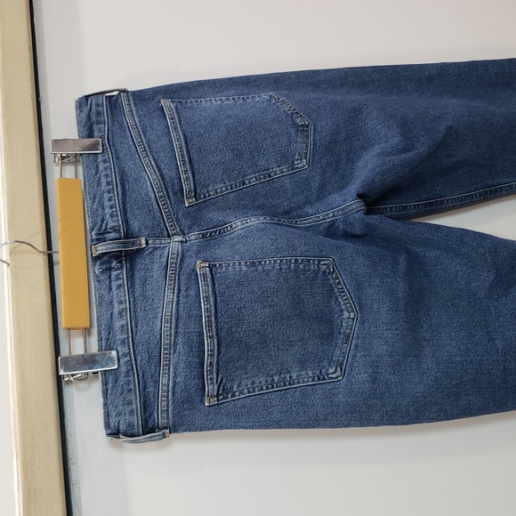 AGOLDE | Women's Med Wash Kye Straight Cropped High-Rise Fray Hem Jeans - Picture 10 of 10